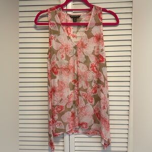 Tommy Bahama Cream Sleeveless Asymmetrical Blouse